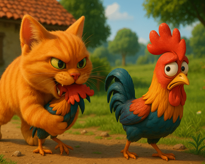 মোরগ ও লোভী বিড়ালের গল্প | ঈশপের নীতিকথা | The Cock & the Greedy Cat | Aesop’s Fabl