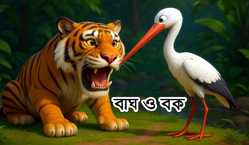 বাঘ ও বক-ঈশপের গল্প, Bhag o bok-Isoper golpo