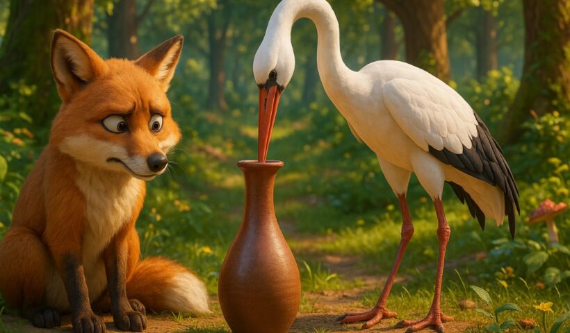 সারস ও শেয়াল | বক ও শেয়ালের বুদ্ধির গল্প – ঈশপের নৈতিক শিক্ষা